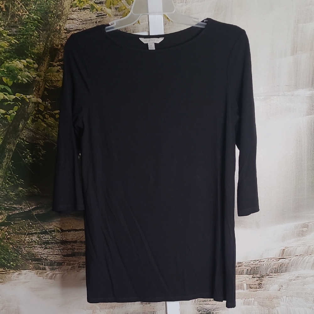 Laura Ashley Womens Medium Classic Black Top